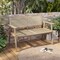 Indonesia Teak Wood Garden Bench With Armrests And Natural Rattan Backrest